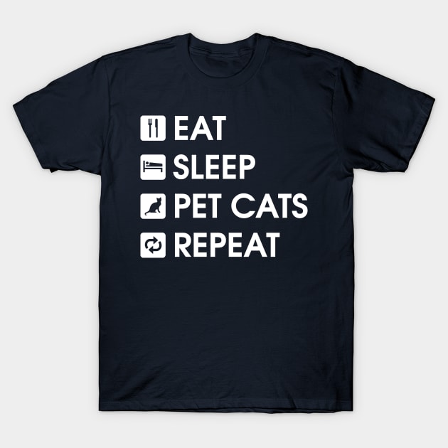 Eat Sleep Pet Cats Repeat Funny Feline Cat Lover Novelty product T-Shirt by nikkidawn74